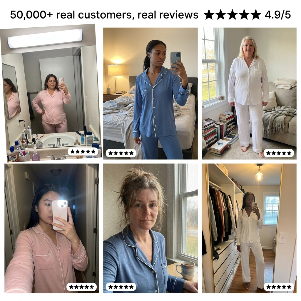Long-Sleeve Cooling Bamboo Pajama Set
